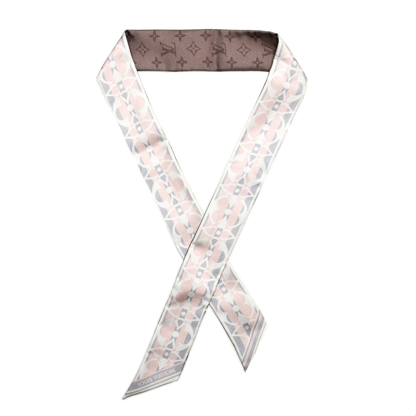 Silk Monogram Flower Ink BB Bandeau Light Pink