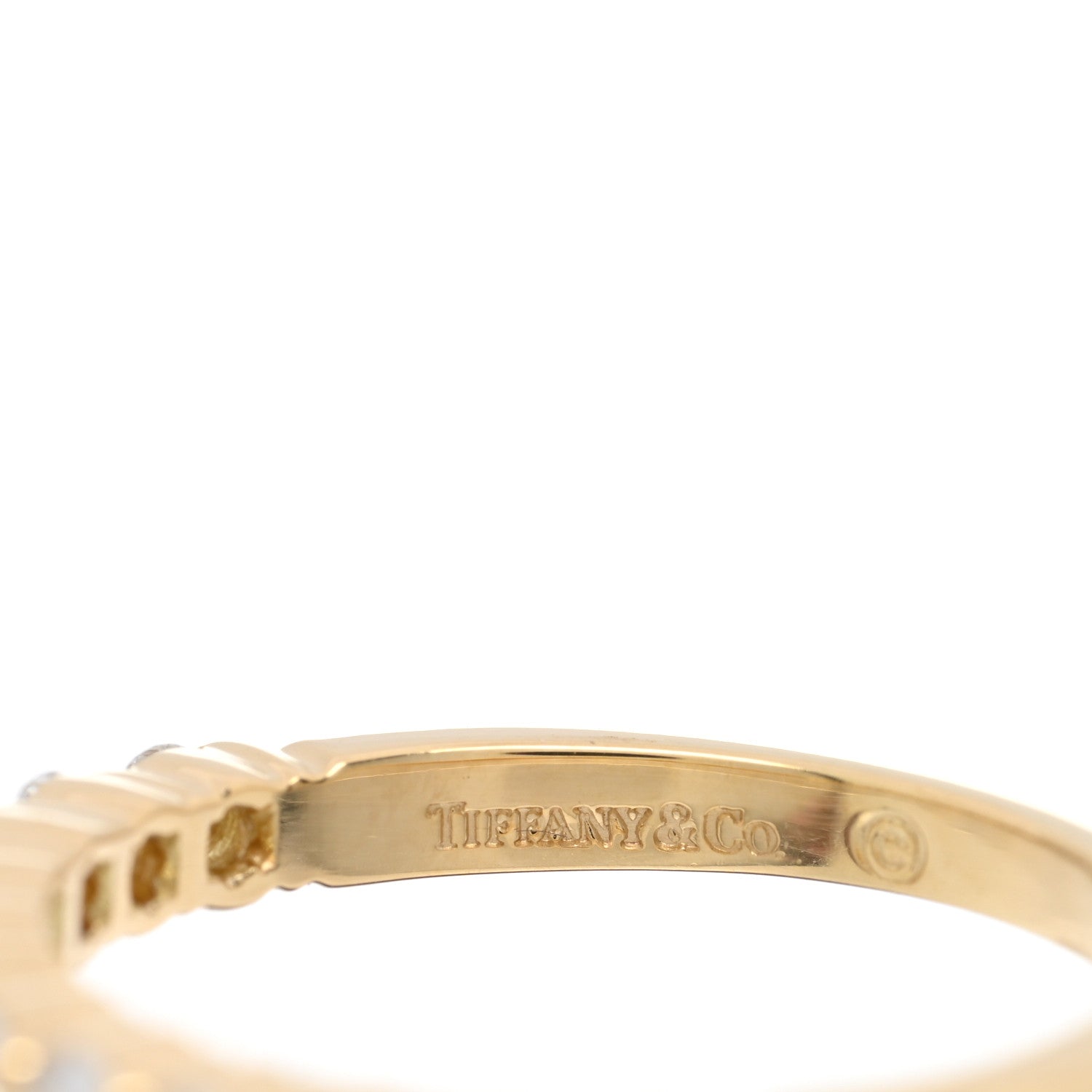 Tiffany 18K Yellow Gold Diamond .50ctw Half Circle Band Ring 53 6.25 4 of 5