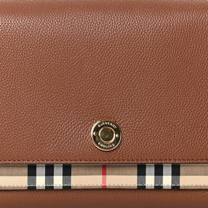 Burberry Calfskin Vintage Check Note Crossbody Bag Tan 6 of 8