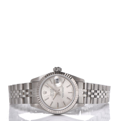 Rolex Stainless Steel 18K White Gold 26mm Oyster Perpetual Datejust Watch Silver 69174 3 of 6