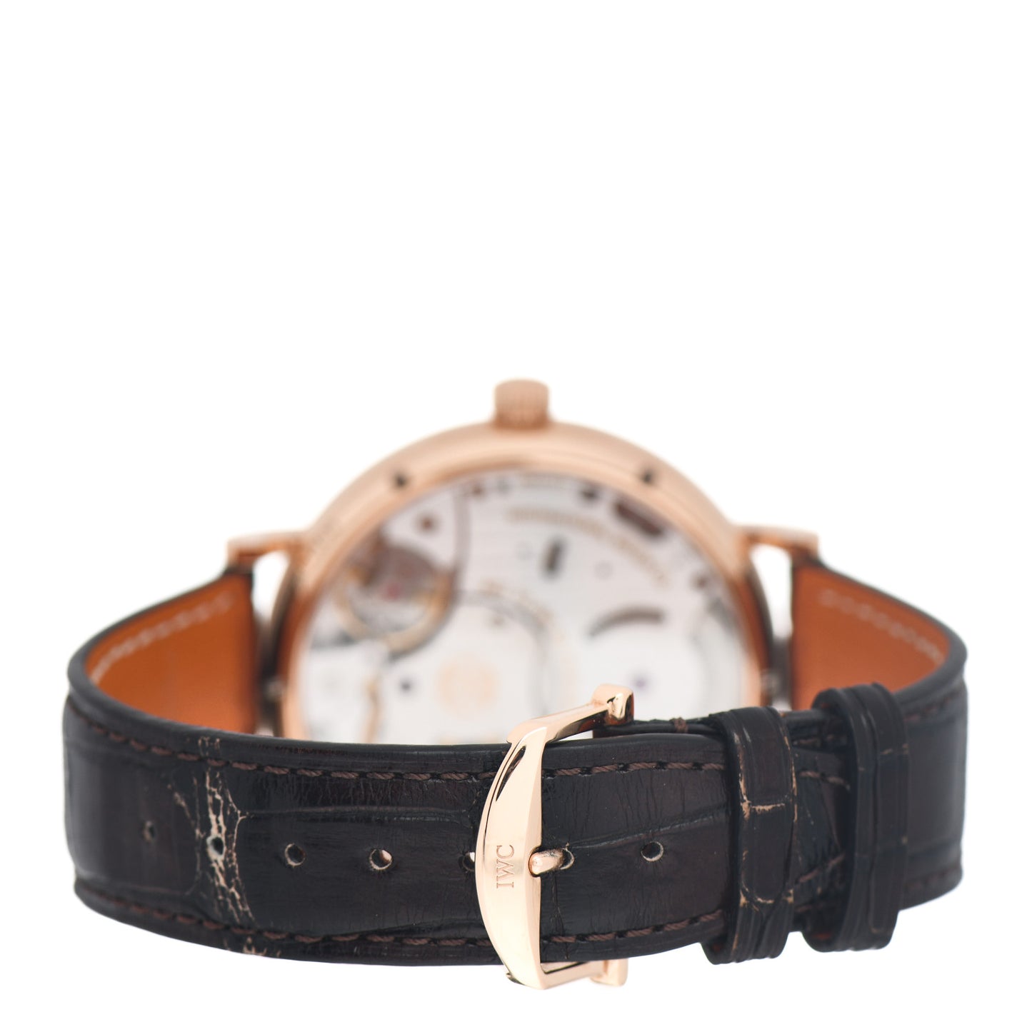 Stainless Steel 18K Rose Gold Alligator 45mm Portofino 8-Day Power Reserve Manual Winding Watch IW510107