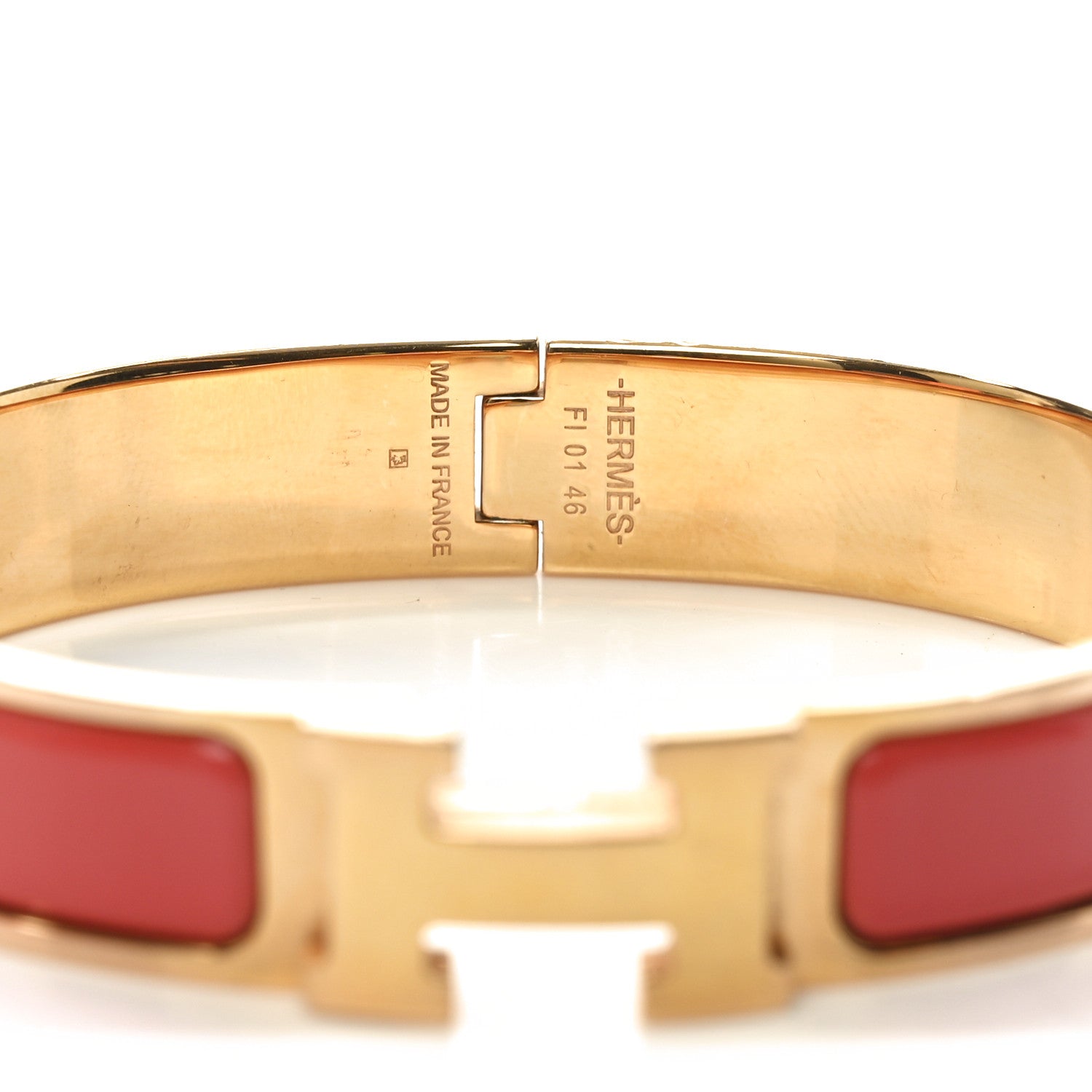 Hermes Enamel Narrow Clic Clac H Bracelet GM Rose Patch 4 of 5