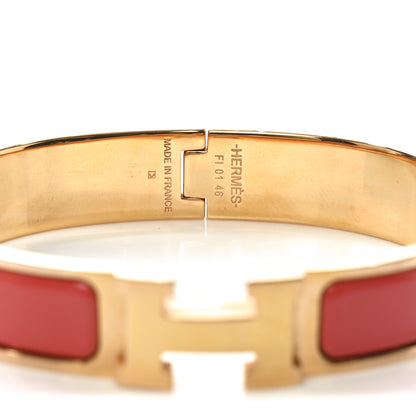 Hermes Enamel Narrow Clic Clac H Bracelet GM Rose Patch 4 of 5