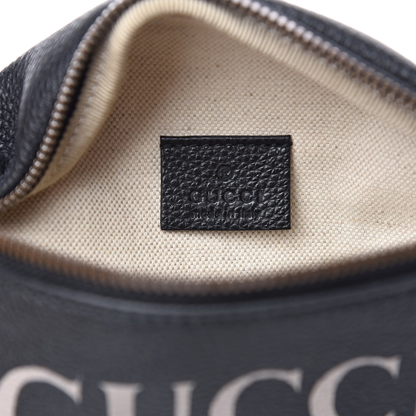 Grained Calfskin Small Logo Belt Bag Black