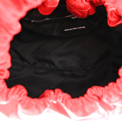 Alexander Wang Crackle Patent Calfskin Small Handle Crescent Bag Flame Red 5 of 10