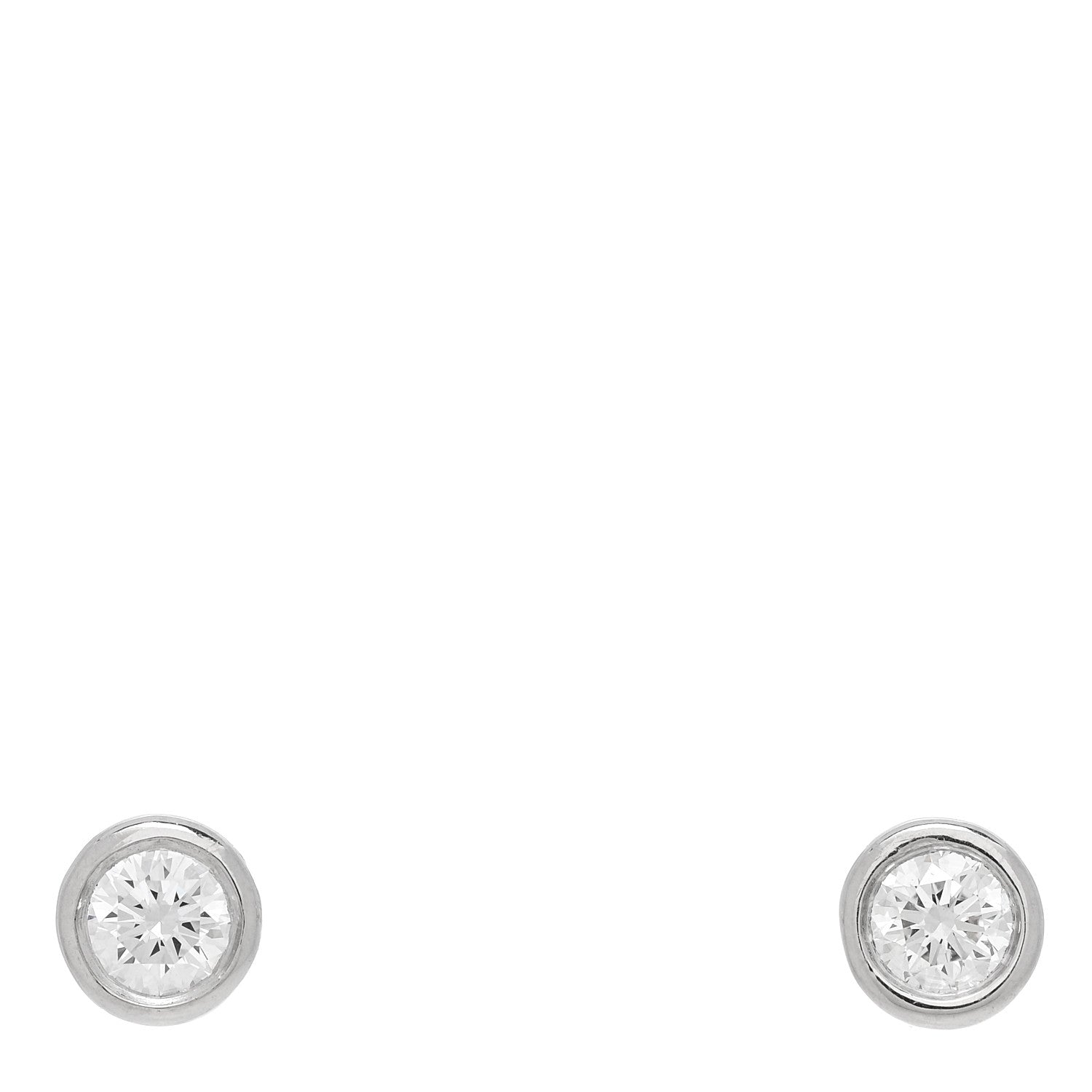 Tiffany Platinum Diamond .34ctw Elsa Peretti Diamonds By The Yard Earrings 1 of 6