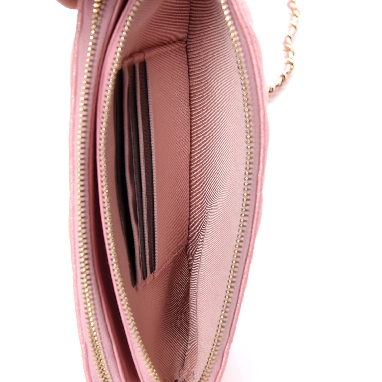 Chanel Iridescent Caviar Quilted Small Clutch With Chain Pink 9 of 13