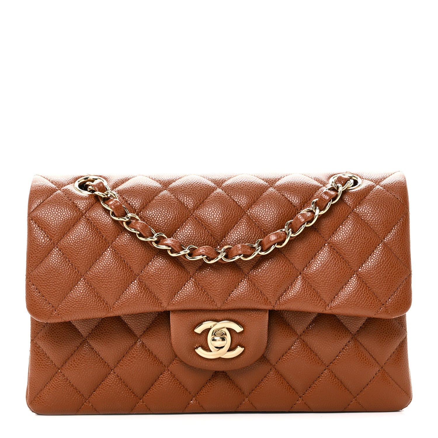 Chanel Caviar Quilted Small Double Flap Light Brown 1 of 10