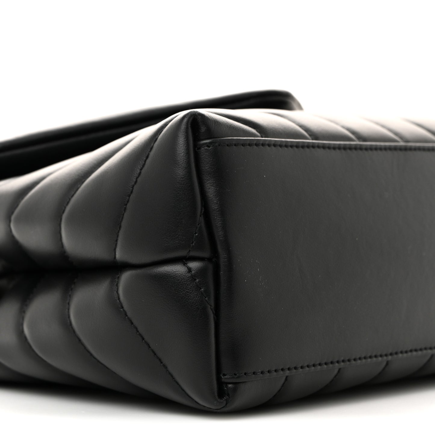 Calfskin Y Quilted Monogram Small Loulou Chain Satchel Black