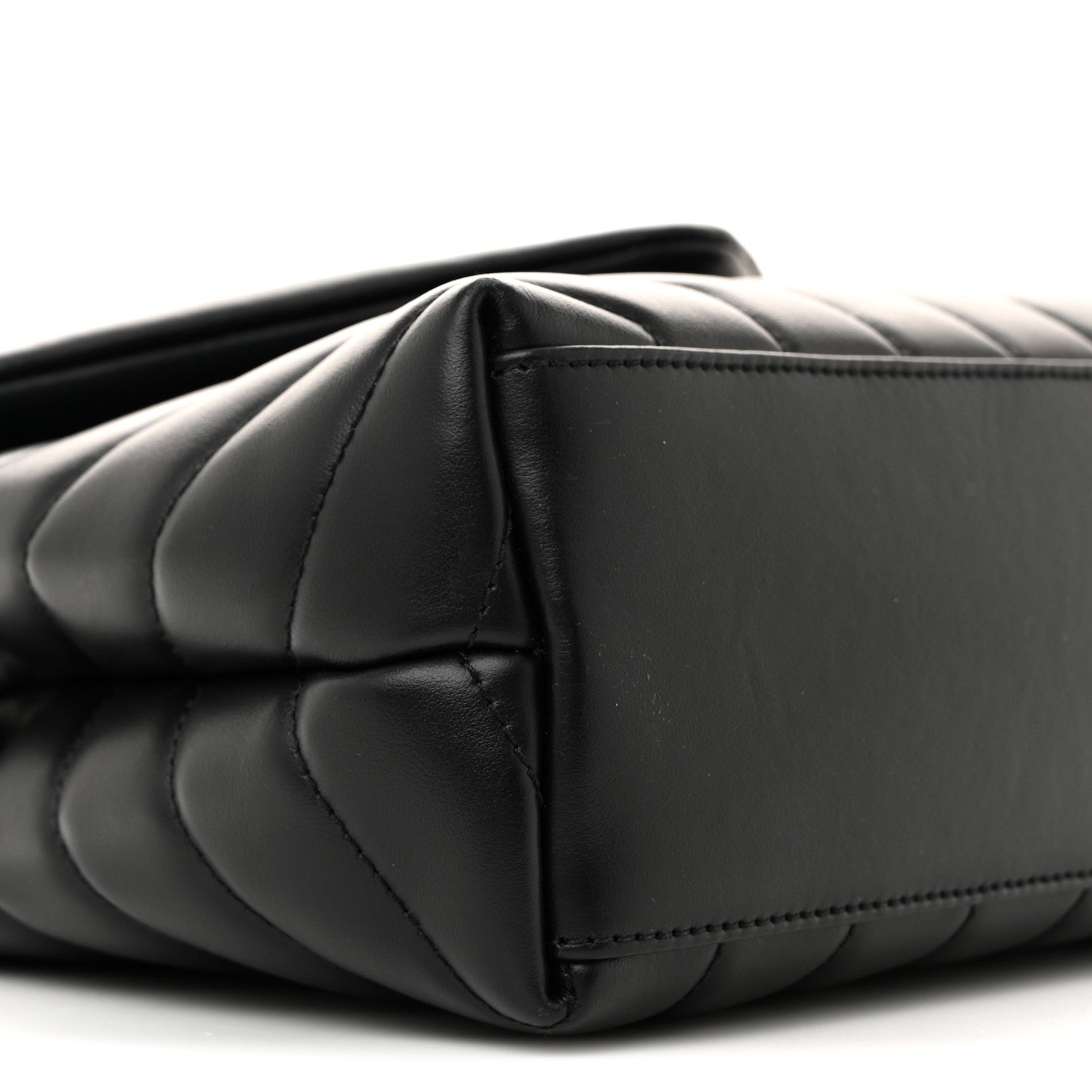 Saint Laurent Calfskin Y Quilted Monogram Small Loulou Chain Satchel Black 9 of 12