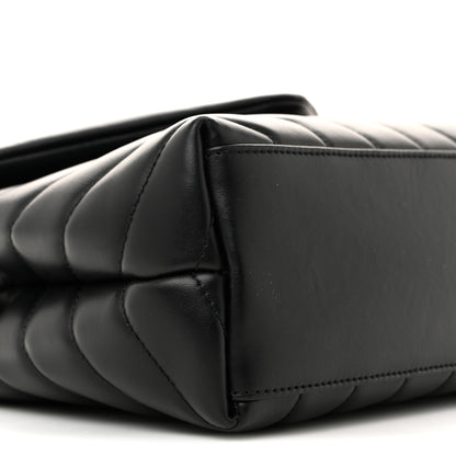 Saint Laurent Calfskin Y Quilted Monogram Small Loulou Chain Satchel Black 9 of 12