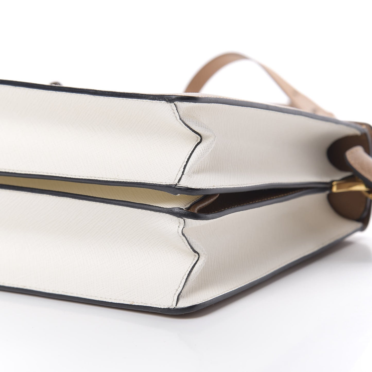 Saffiano Crossbody Bag Caramel Bianco