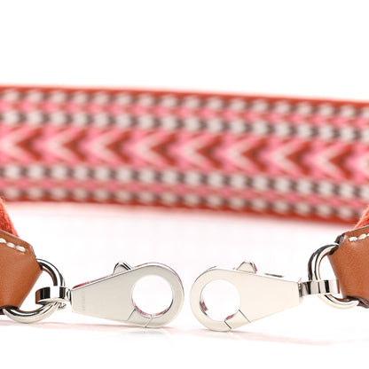 Hermes Toile Swift 50mm Sangle Allegro Shoulder Strap Rose Confetti White Gold 5 of 5