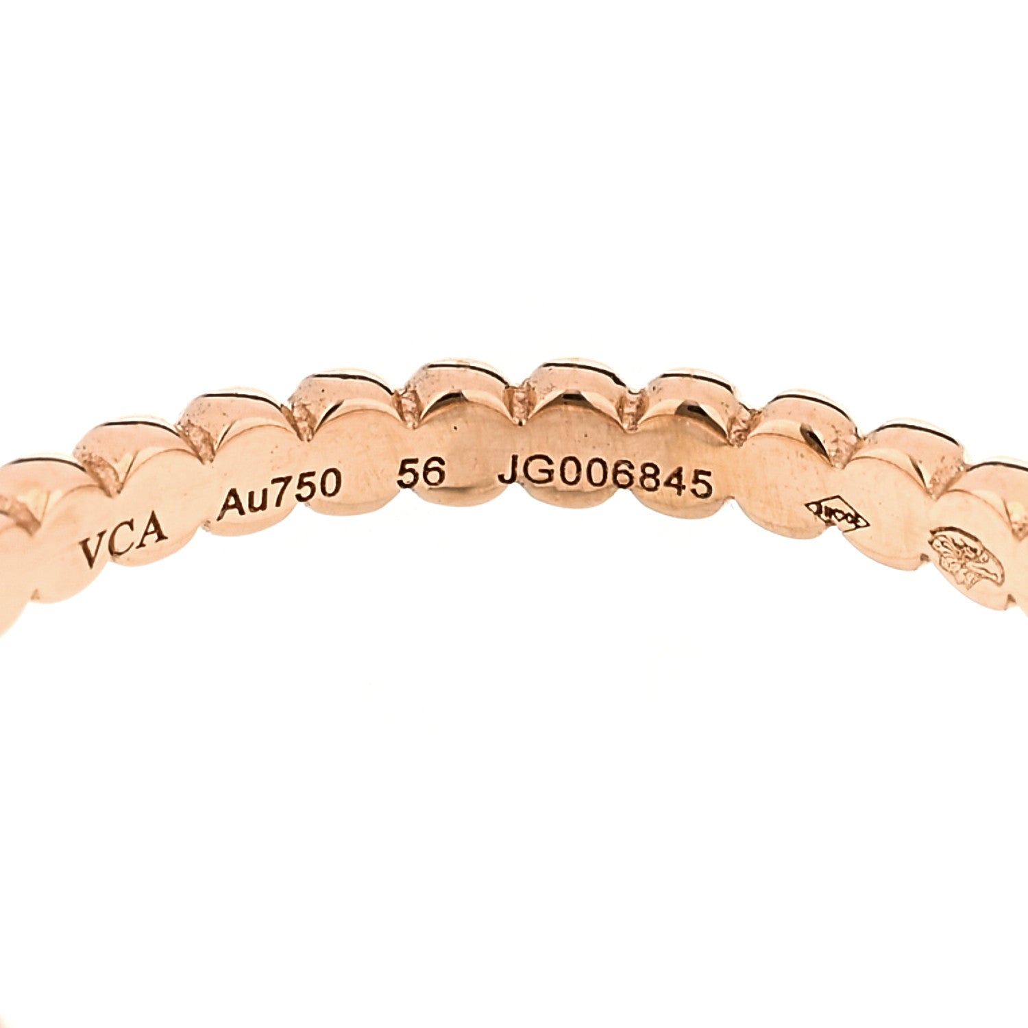 Van Cleef & Arpels 18K Rose Gold Small Perlee Ring 56 7.5 4 of 4