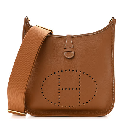 Hermes Taurillon Clemence Evelyne III PM Gold 1 of 11