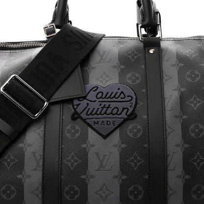 Louis Vuitton X NIGO Monogram Eclipse Stripes LV Keepall Bandouliere 50 12 of 16