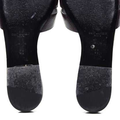 Saint Laurent Grain De Poudre Nu Pied 05 Slide Sandals 36 Burgundy 12 of 12
