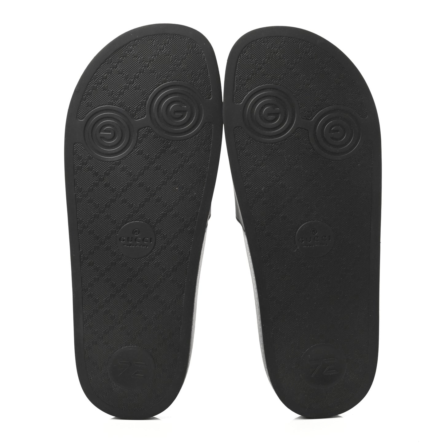 Rubber Logo Stamped Mens Slide Sandals 41 Black