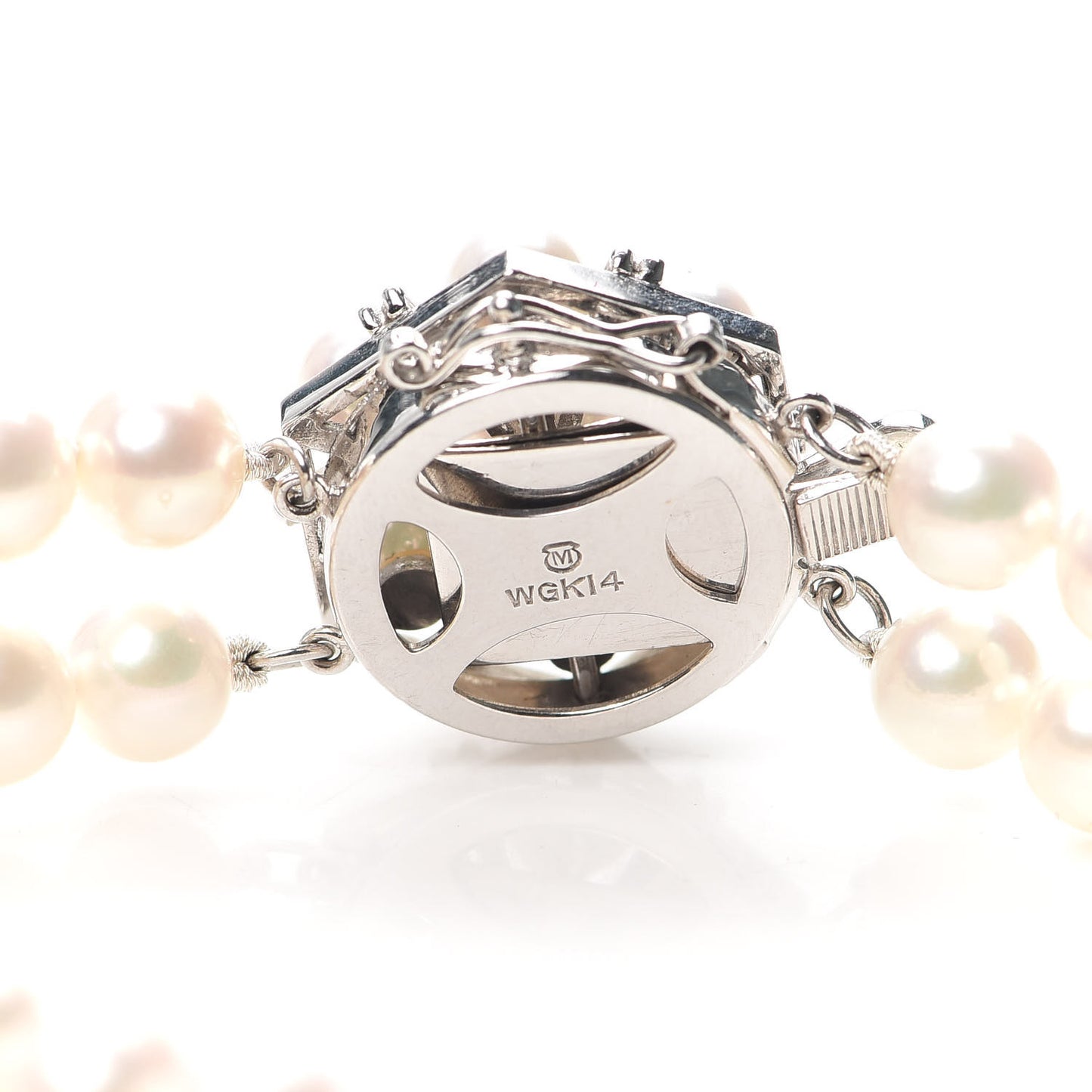 14K White Gold Akoya Pearl 6-7mm Double Strand Bracelet