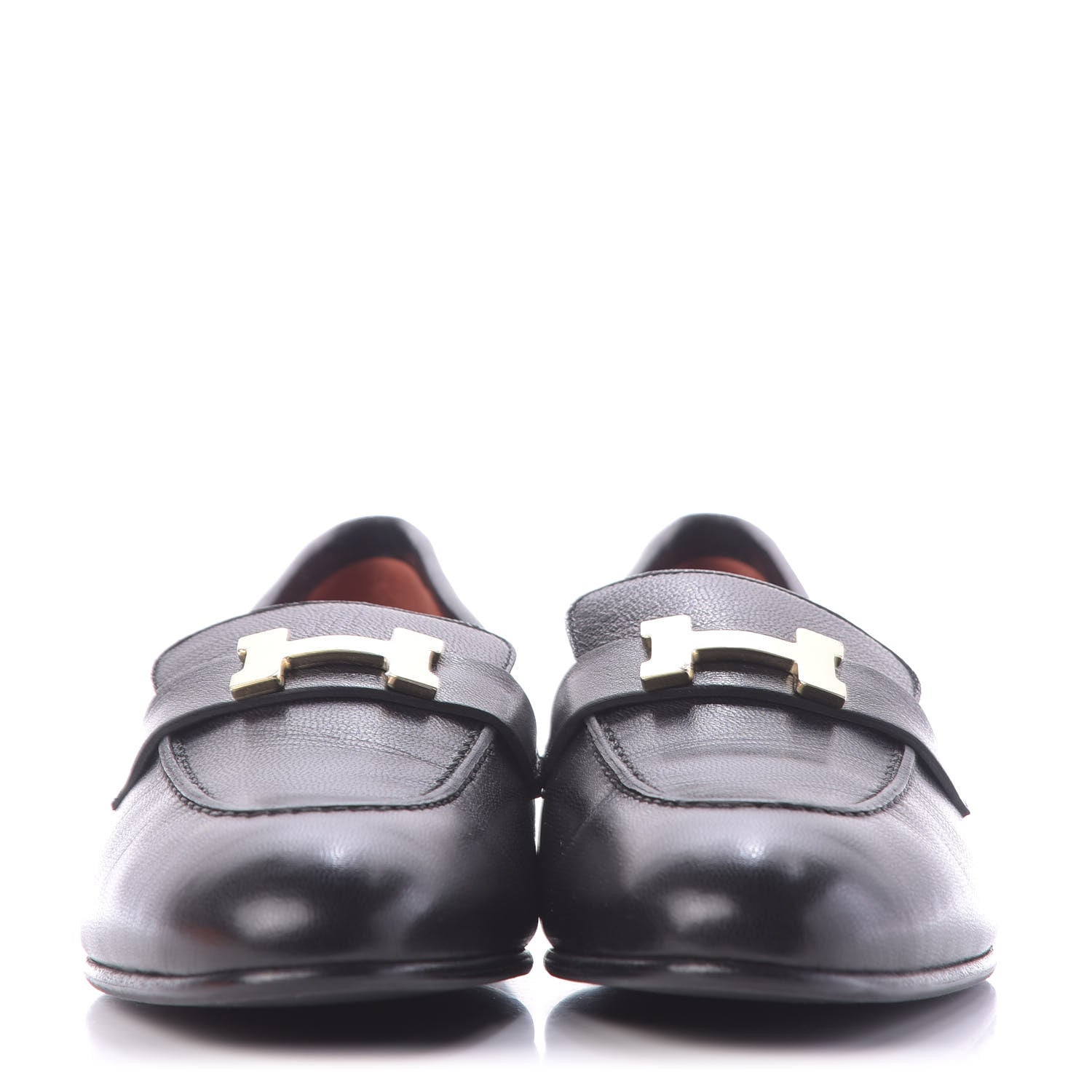 Hermes Goatskin Paris Loafers 38.5 Black 2 of 11