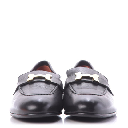 Hermes Goatskin Paris Loafers 38.5 Black 2 of 11