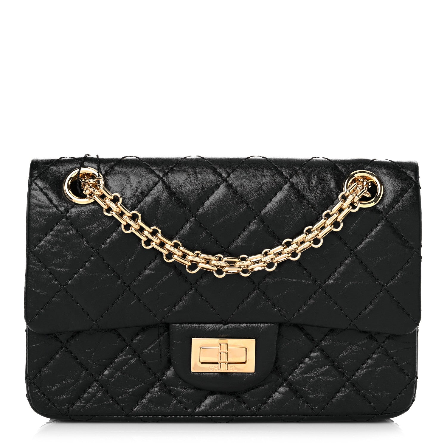 Chanel Aged Calfskin Quilted 2.55 Reissue Mini Flap Black 1 of 11