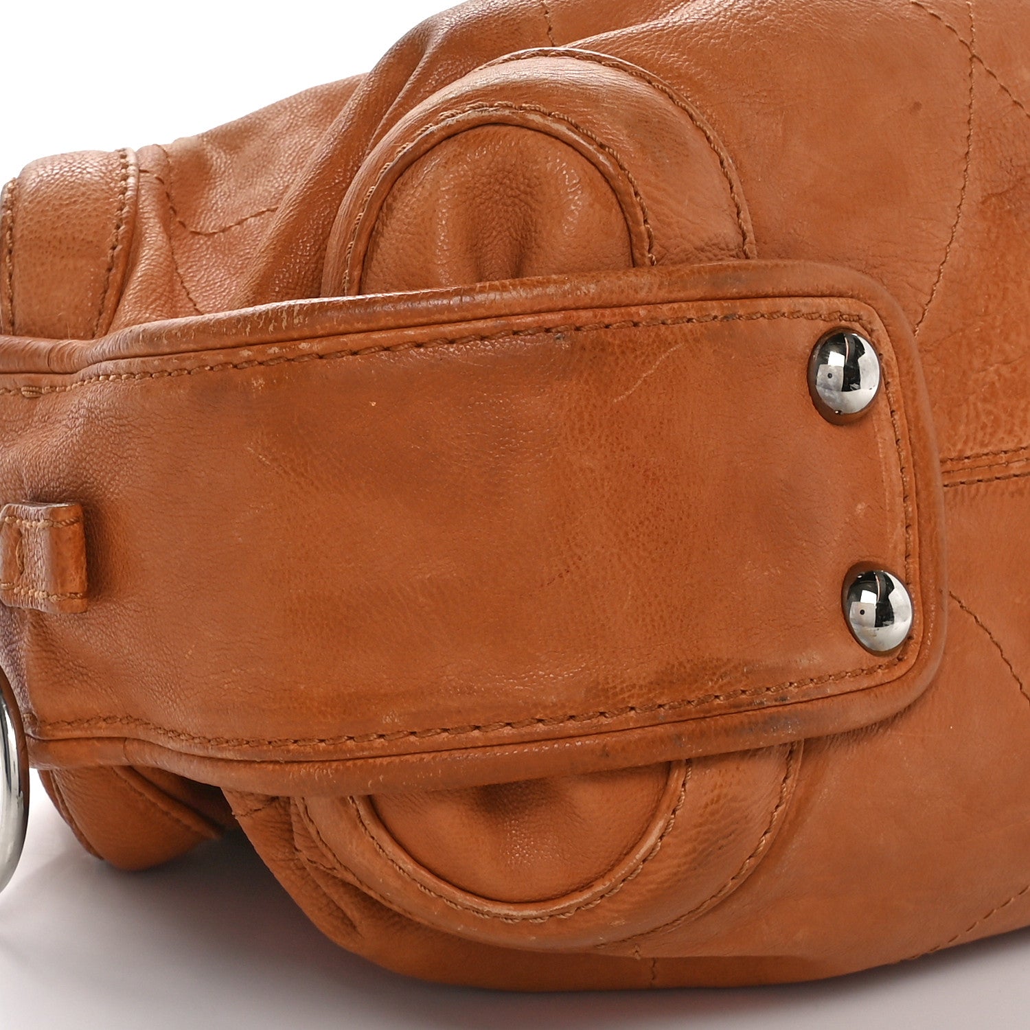 Chanel Calfskin Stitched Bowler Light Brown 9 of 11