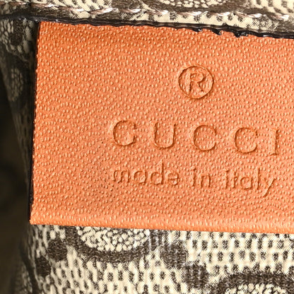 Gucci Canvas Calfskin Logo Print Zip Wristlet Pouch Beige Brown 6 of 8