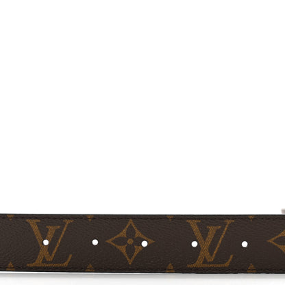 Louis Vuitton Calfskin Monogram 30mm LV Initiales Reversible Belt 85 34 Black 4 of 7