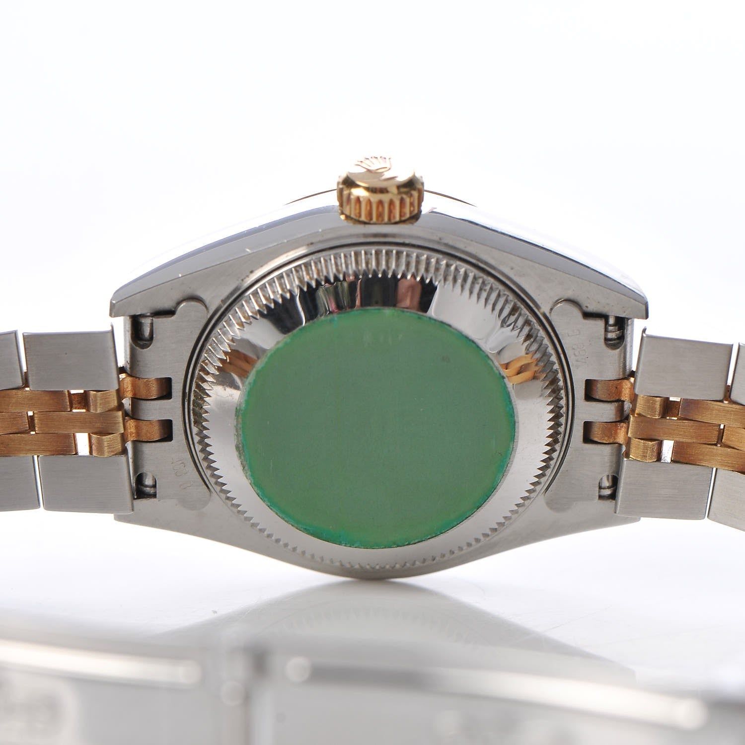 Rolex Stainless Steel 18K Yellow Gold Diamond 26mm Oyster Perpetual Datejust Watch Champagne 69173 8 of 8