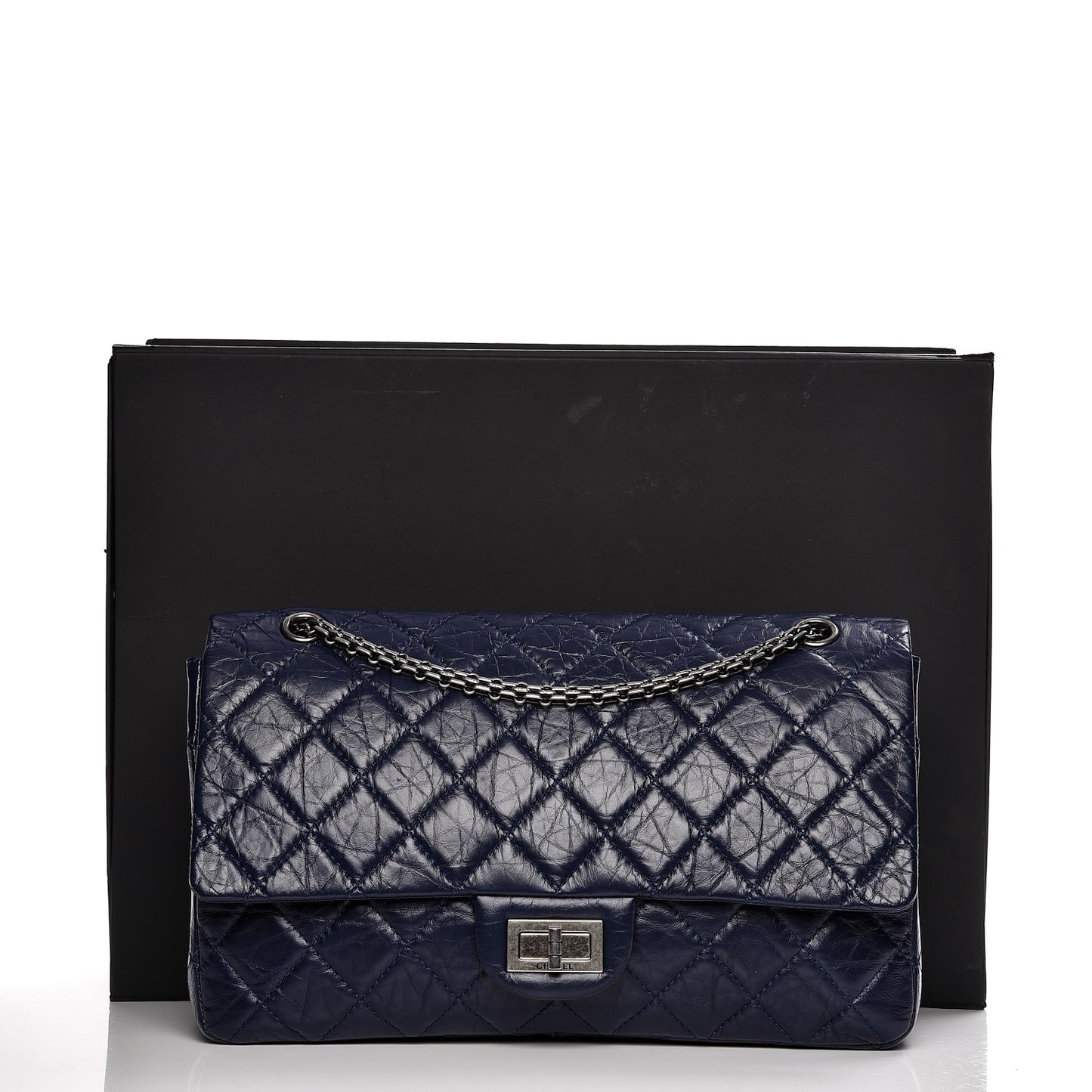 Aged Calfskin Quilted 2.55 Reissue 227 Flap Dark Blue