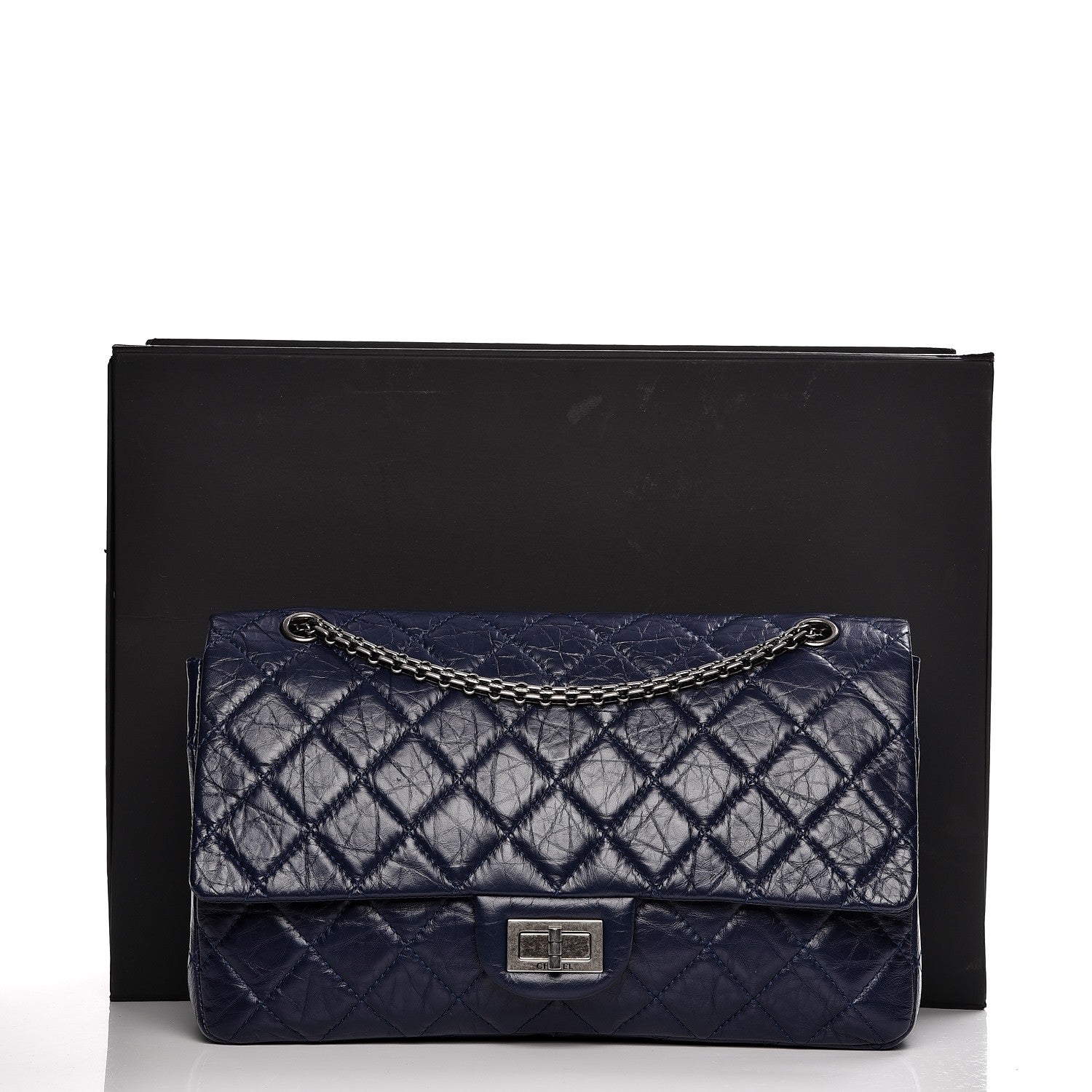 Chanel Aged Calfskin Quilted 2.55 Reissue 227 Flap Dark Blue 8 of 8