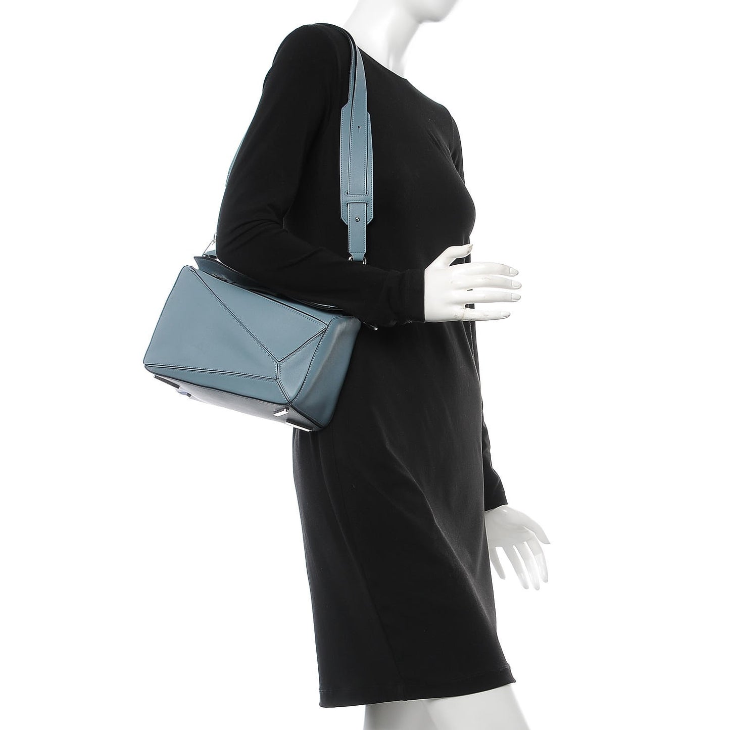 Calfskin Small Puzzle Bag Stone Blue