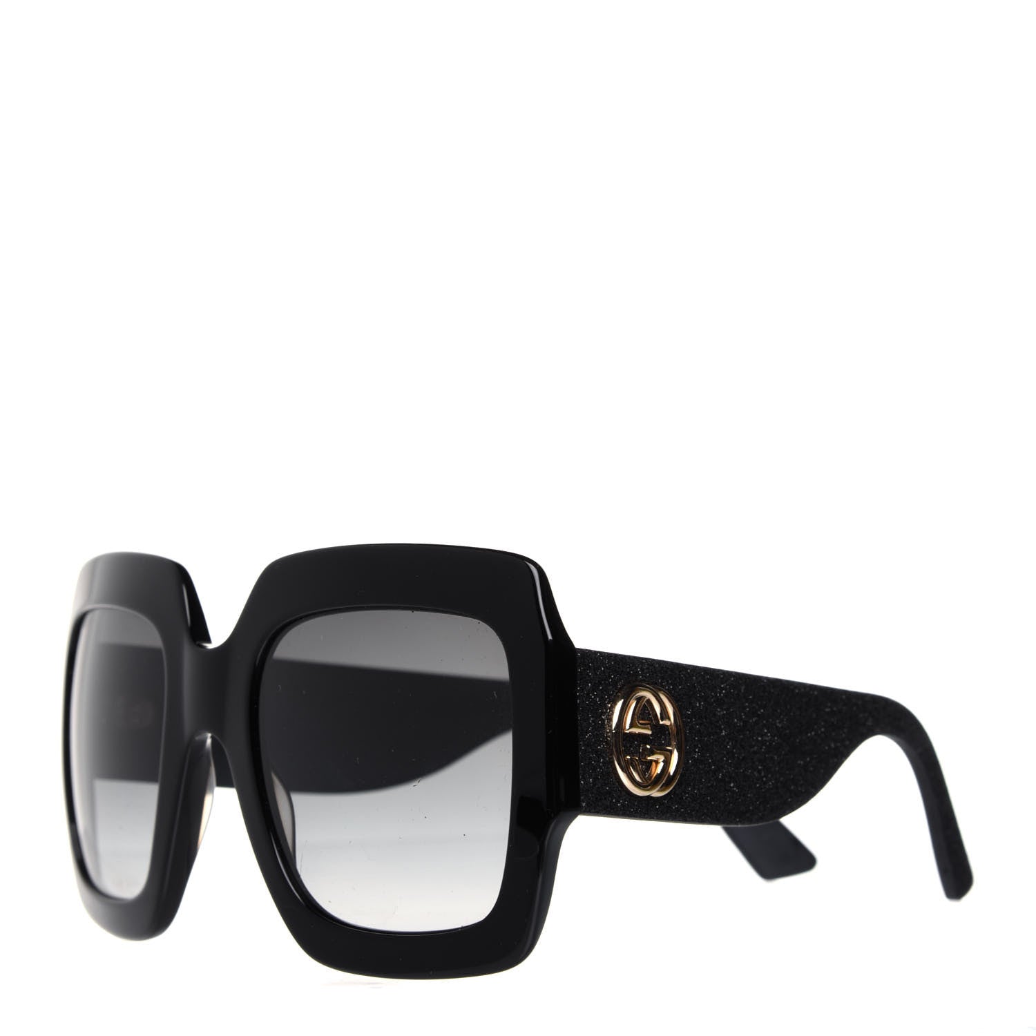 Gucci Square Frame Glitter GG0102S Sunglasses Black 1 of 7
