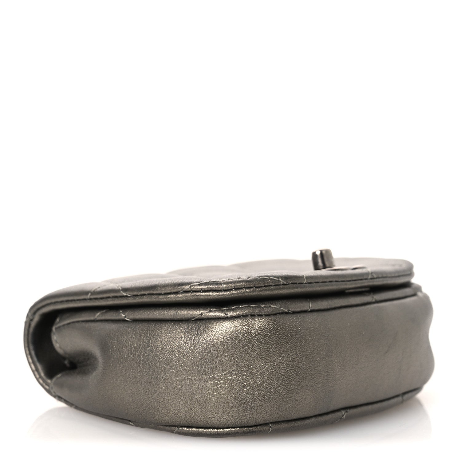 Chanel Metallic Calfskin Quilted Mini Coco Mail Clutch Ruthenium 3 of 12