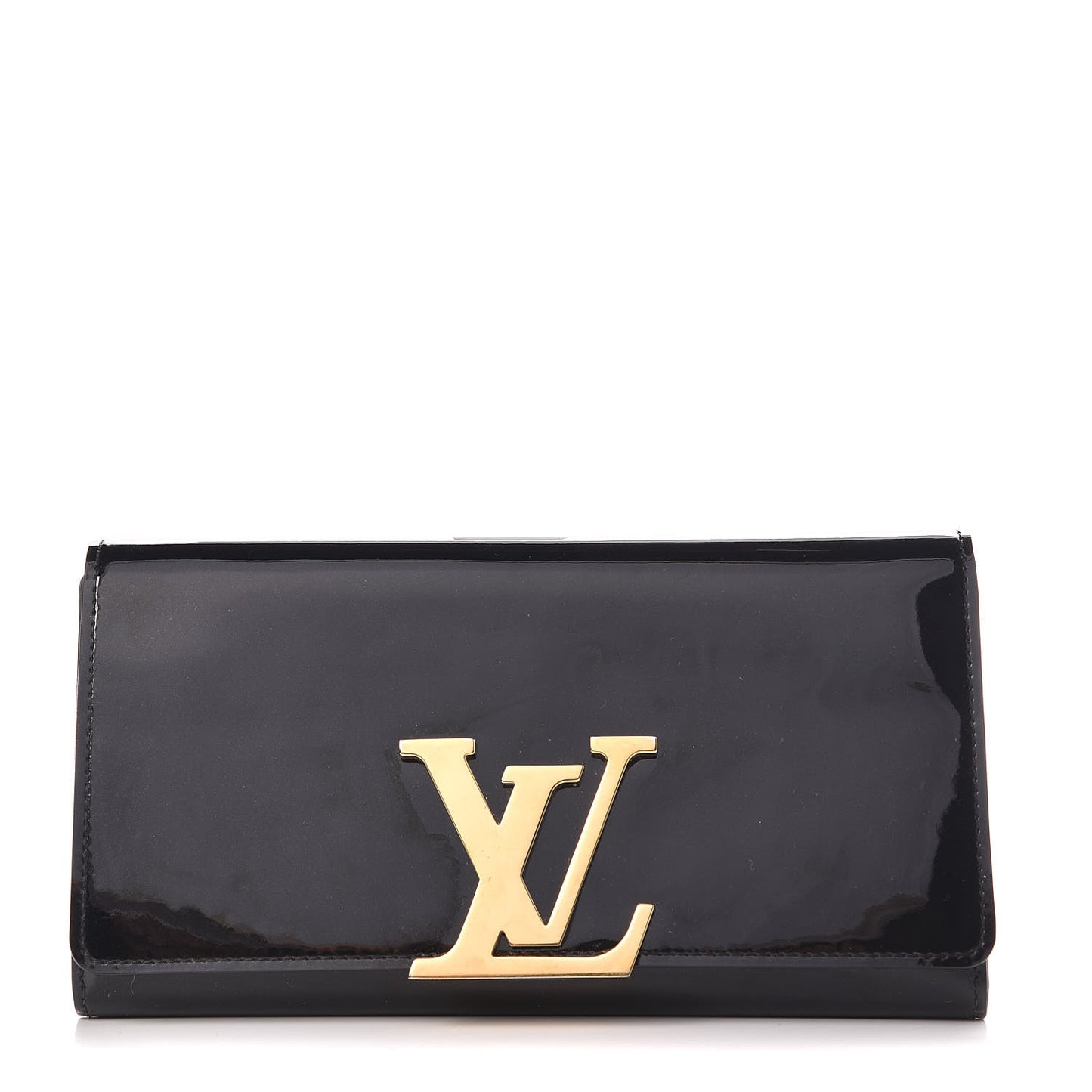 Patent Louise Clutch Black