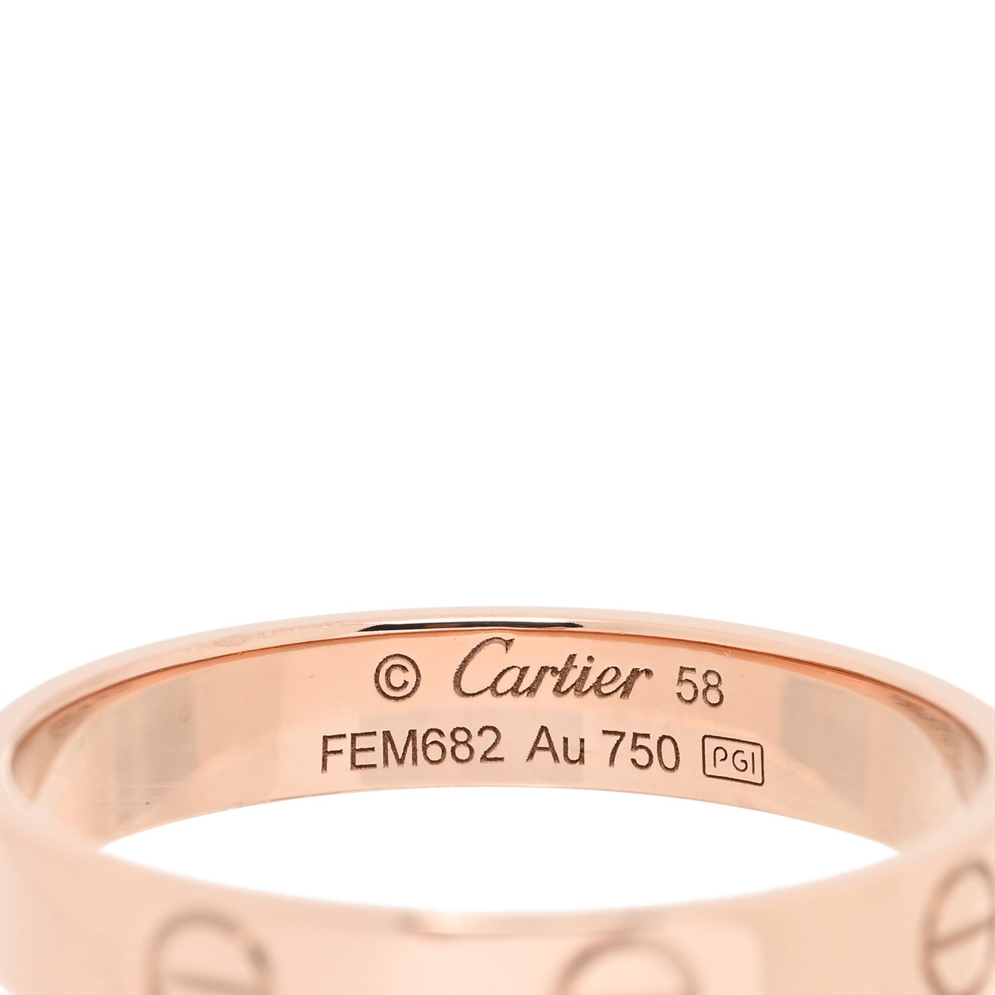18K Pink Gold 4mm LOVE Wedding Band Ring 58 8.25