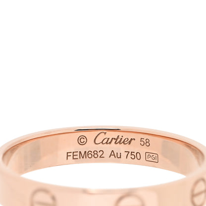 Cartier 18K Pink Gold 4mm LOVE Wedding Band Ring 58 8.25 4 of 5