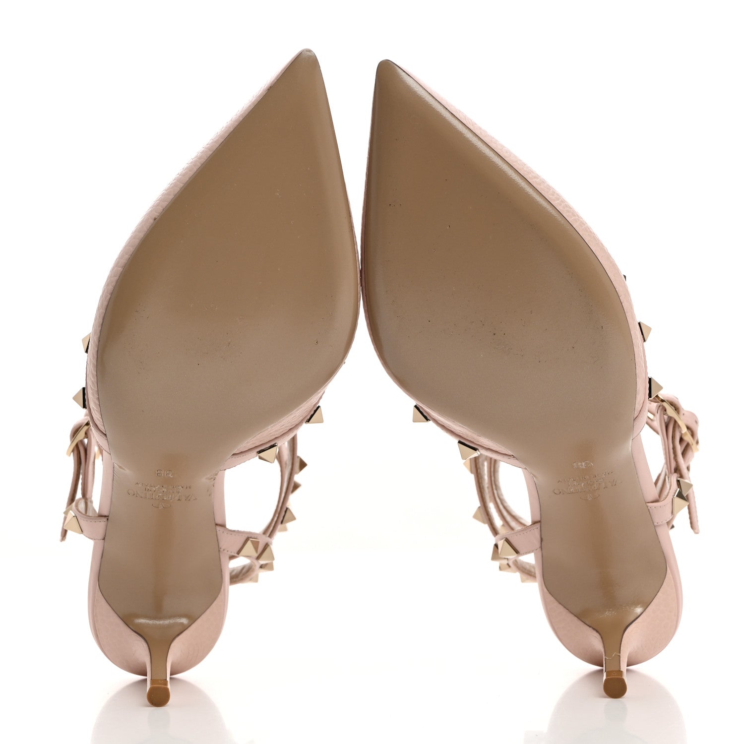 Valentino Garavani Calfskin Nappa Rockstud Ankle Strap 65mm Pumps 38 Rose Quartz 5 of 9