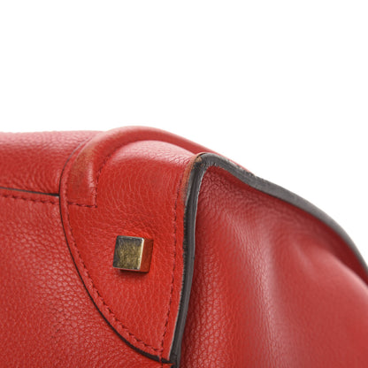 Celine Drummed Calfskin Mini Luggage Coquelicot 12 of 17
