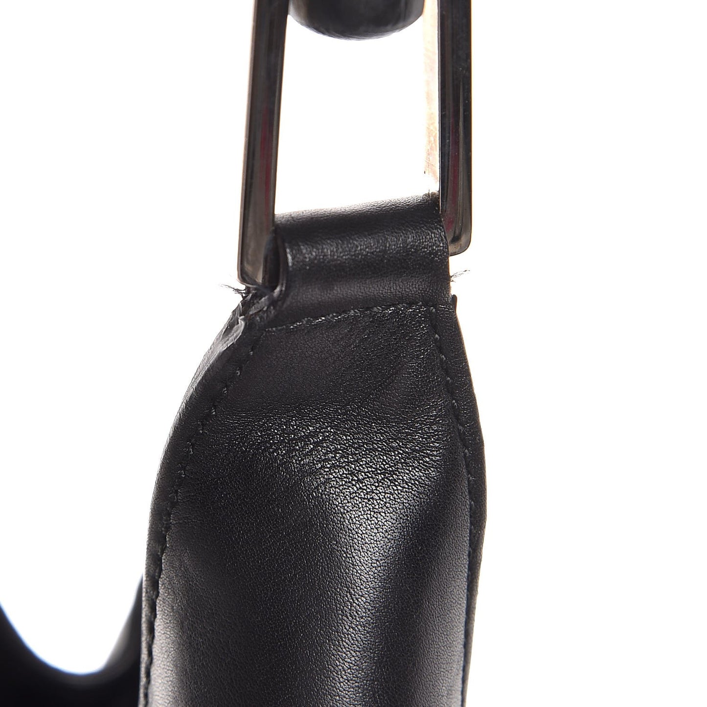 Calfskin Bamboo Top Handle Bag Black