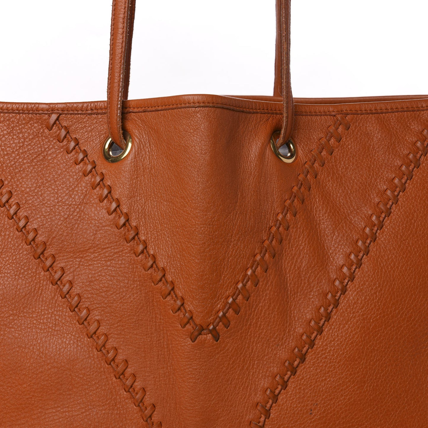 Calfskin Medium Neo Double Reversible Tote Orange Brown