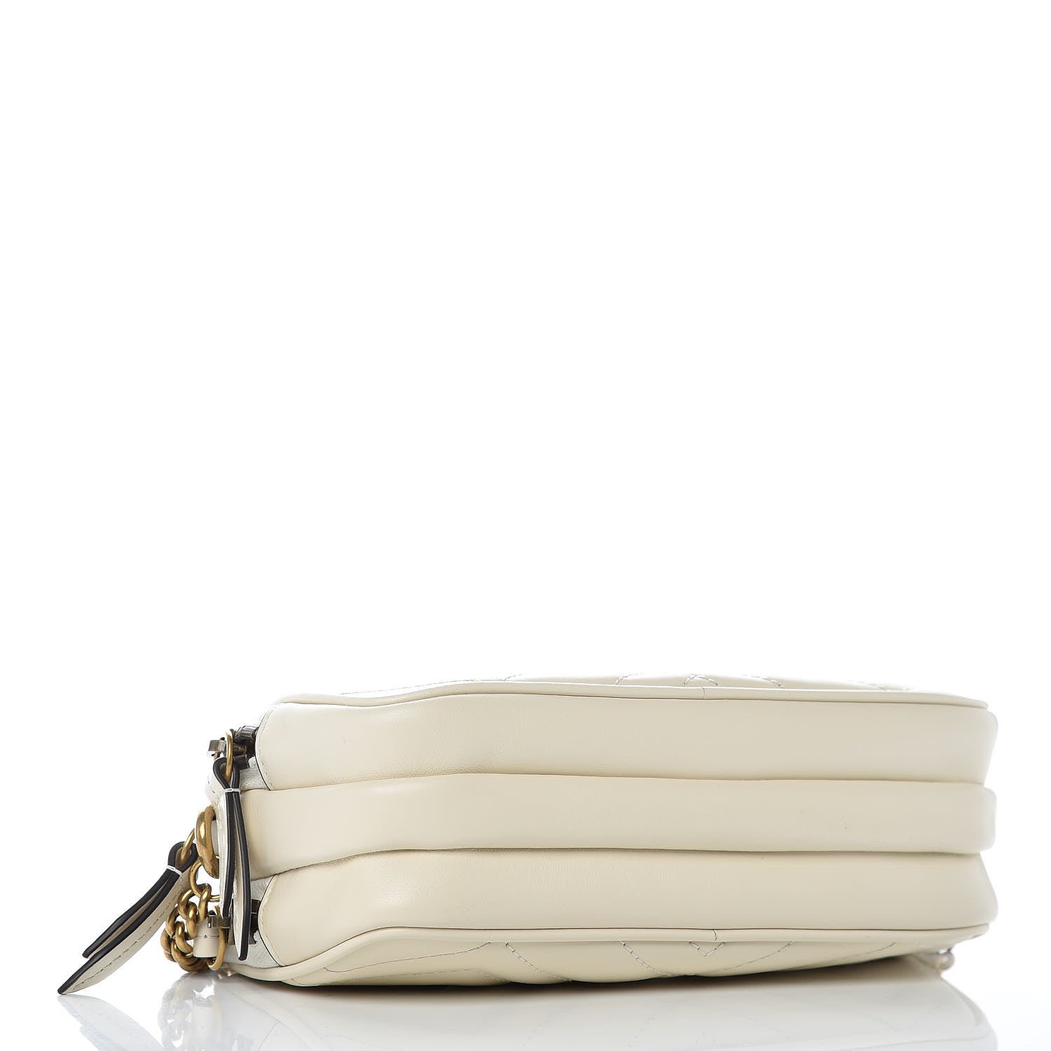 Gucci Calfskin Matelasse Mini GG Marmont Chain Crossbody Bag Mystic White 4 of 9