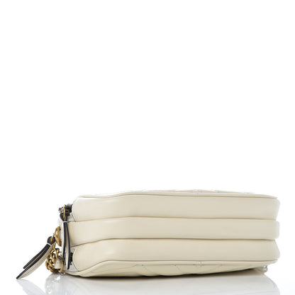 Gucci Calfskin Matelasse Mini GG Marmont Chain Crossbody Bag Mystic White 4 of 9