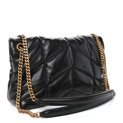 Saint Laurent Lambskin Quilted Small Loulou Puffer Monogram Chain Satchel Black 2 of 4