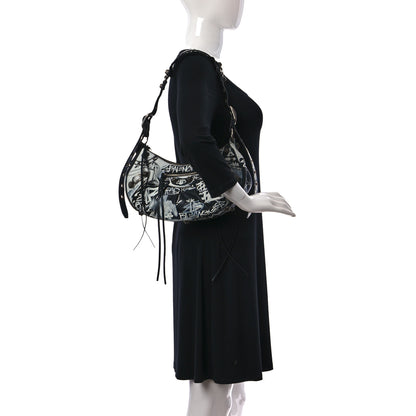 Balenciaga Agneau Arena Graffiti Small Le Cagole Shoulder Bag Black White 2 of 9