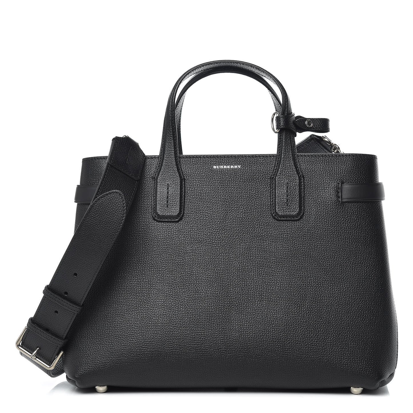 Derby Calfskin Vintage Check Medium Banner Tote Black
