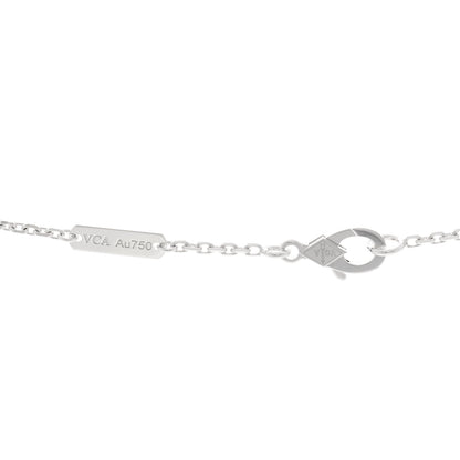 Van Cleef & Arpels 18K White Rose Gold Diamond Guilloche Vintage Alhambra Pendant Necklace 4 of 5