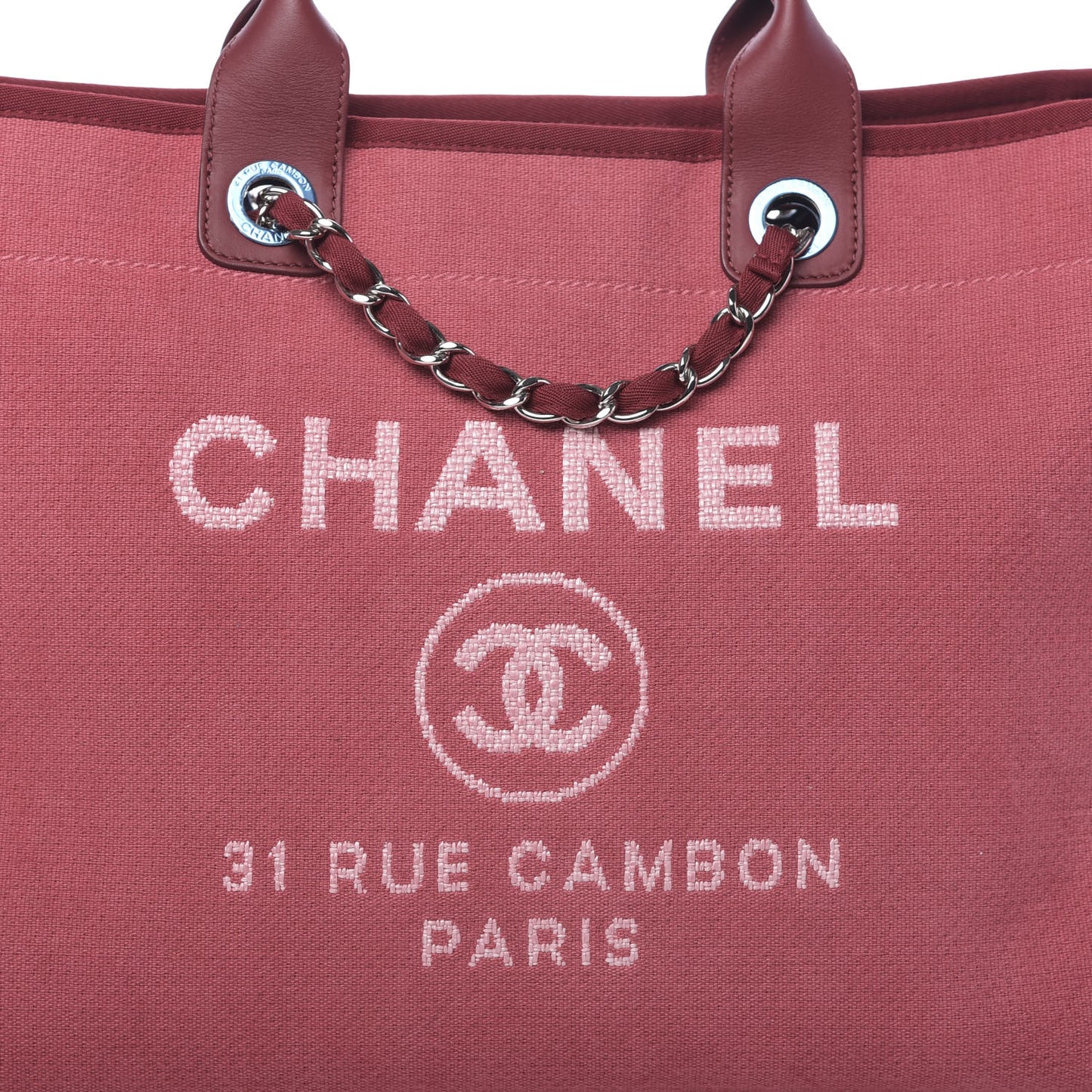 Canvas Medium Deauville Tote Red