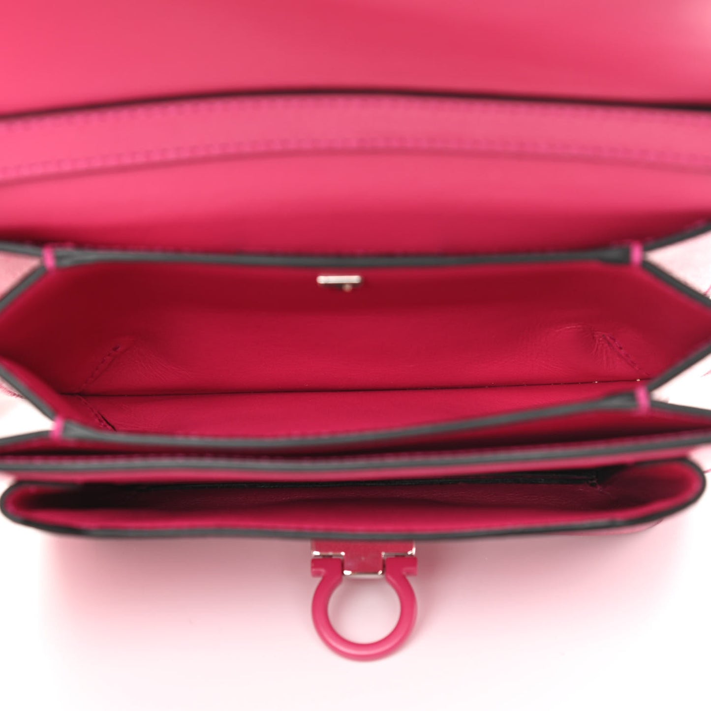 Goatskin Gancini Crossbody Bag Fuxia